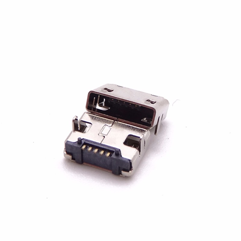 MICRO USB 5P母座 AB型口 7.27.15插脚 有柱直边