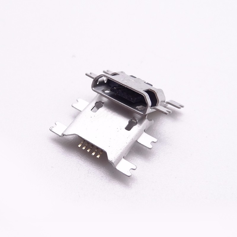 MICRO USB 5P母座 沉板1.6四脚全贴 直边SMT