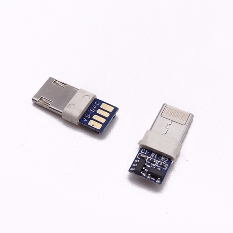  MICRO USB公头 2P磁吸单充电公头 转接头 带弹