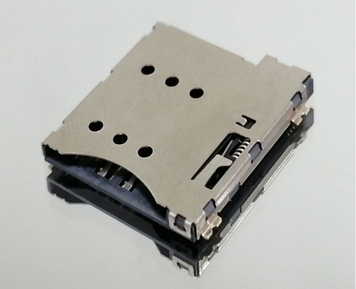 MICRO SIM卡座 CARD H=1.5 内焊带 拉杆 17.5+17. 2+1. 50