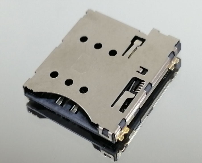 MICRO SIM卡座 CARD H=1.35 PUSH 7PIN (带侦测PIN) 17.2+15. 30+1. 35