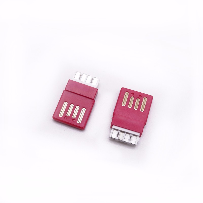 USB 2.0公头 双面插胶芯焊线式公头 无外壳 数据线用