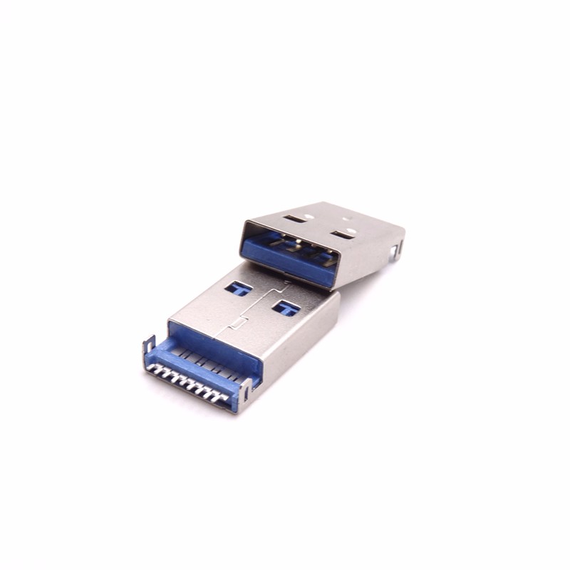 USB 3.0公头 沉板SMT贴片插板公头 有孔 无柱