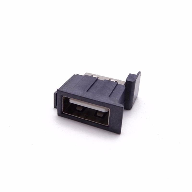 USB 2.0母座 三星款180度直插立插母头 带外壳